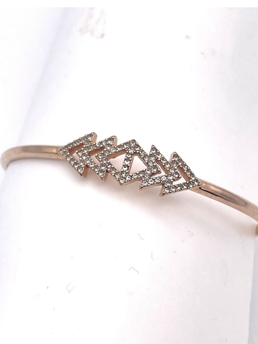 Stella & Dot Rose Gold Pave Triangle Cuff Bracelet